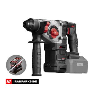 بتن کن شارژی سه کاره براشلس 4 شیار (دریل بتن کن شارژی 20 ولت) پارکساید آلمان Parkside Performance Cordless Hammer Drill PKHAP 20-Li